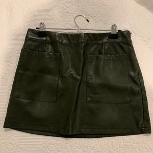 Forever21 dark green leather skirt